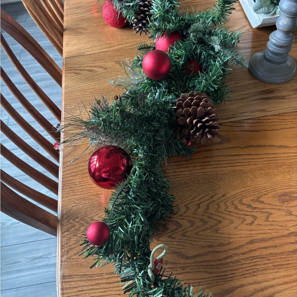 Festive Red and Green Holiday Garland